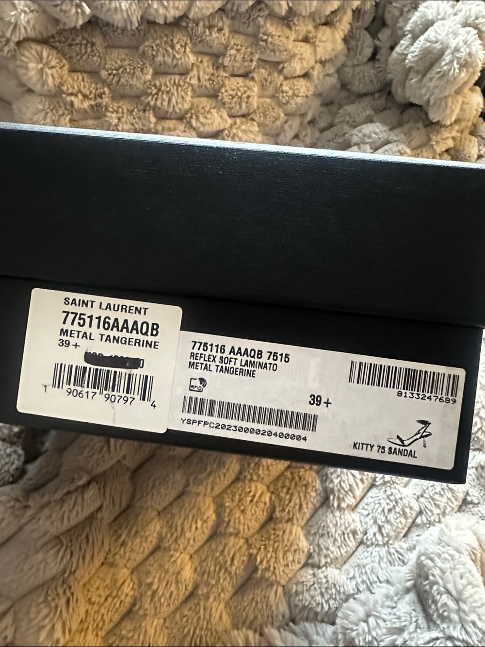 Saint Laurent Metal Tangerine 75mm Kitty sandals - Picture 10 of 10